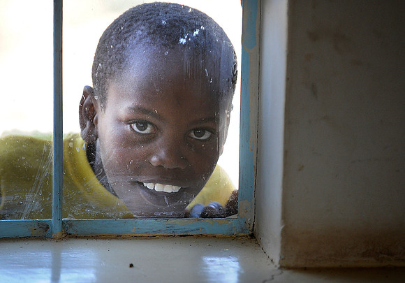 Tanzanian Boy in Church Window