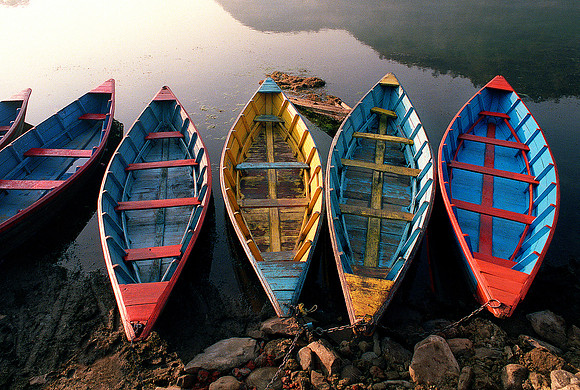 Rowboats, Pokhara, Nepal