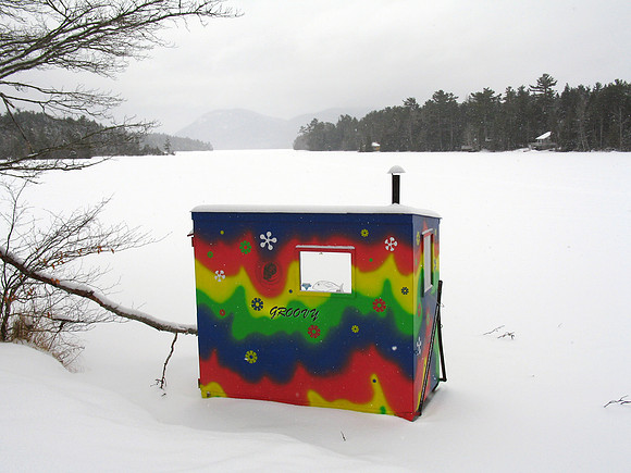Ice Fishing House, Maine.