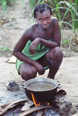 Woman Cooking, Haiti.